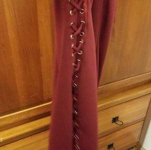 Burgundy tie dress